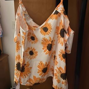 Cold shoulder sunflower top